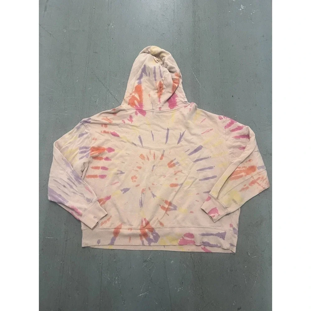 Wild Fable Hoodie Womens XL Beige Tie Dye Long Sleeve Grunge Streetwear Skater - Picture 2 of 8